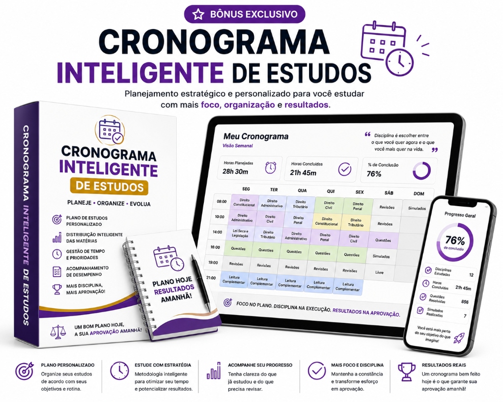 Bônus 3 Cronograma Inteligente de Estudos